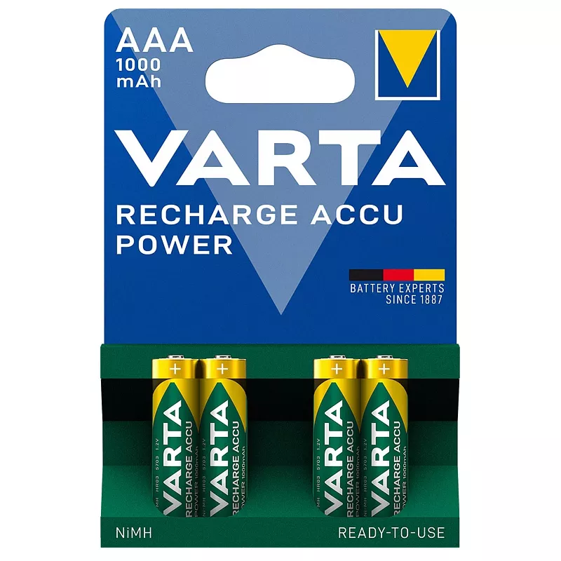 Batterie VARTA Rechargeable, AAA 1000mAh, 4 Stk.