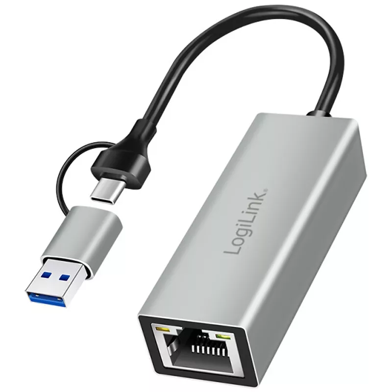 Ethernet-Adapter Gbit, RJ45, LogiLink, USB-C
