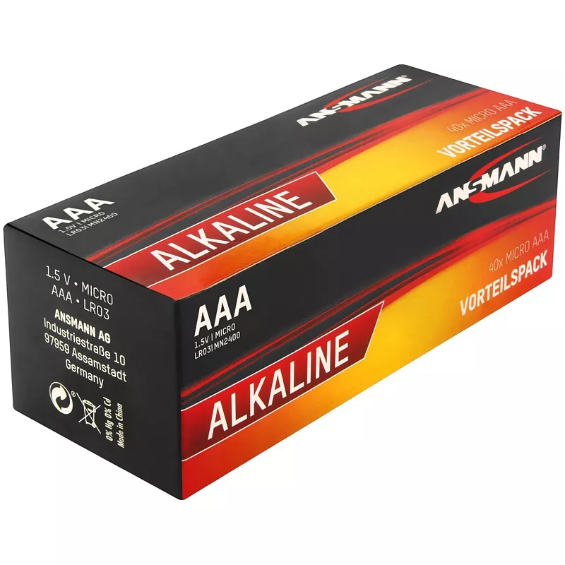 Batterie ANSMANN Alkaline, AAA (LR03), 40 Stk.