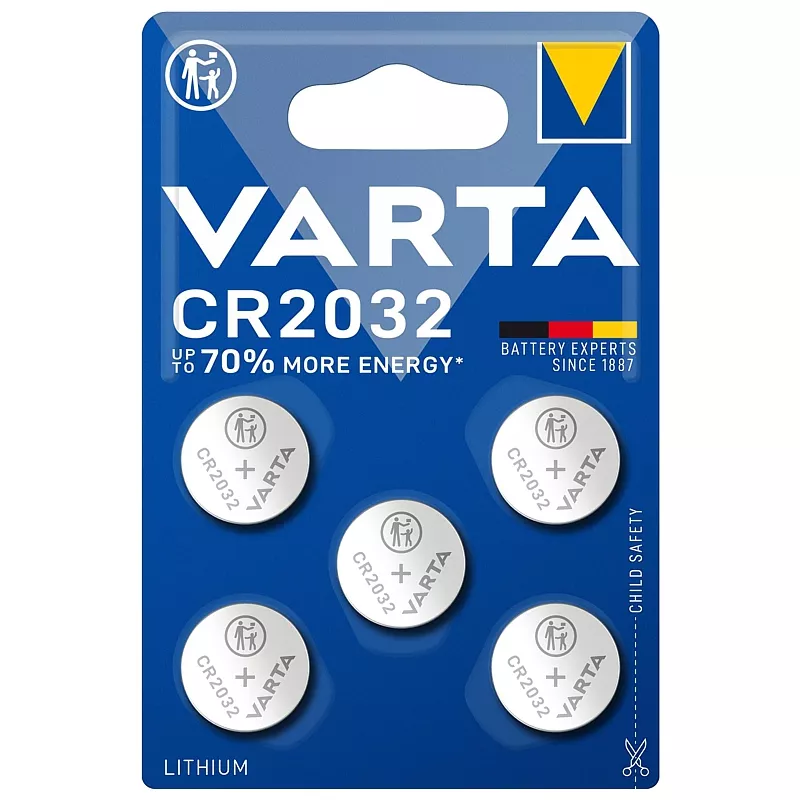 Batterie VARTA Knopfzelle, CR2032, 5 St�ck