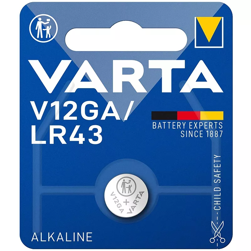 Batterie VARTA Knopfzelle, V12GA LR43, 1 St�ck