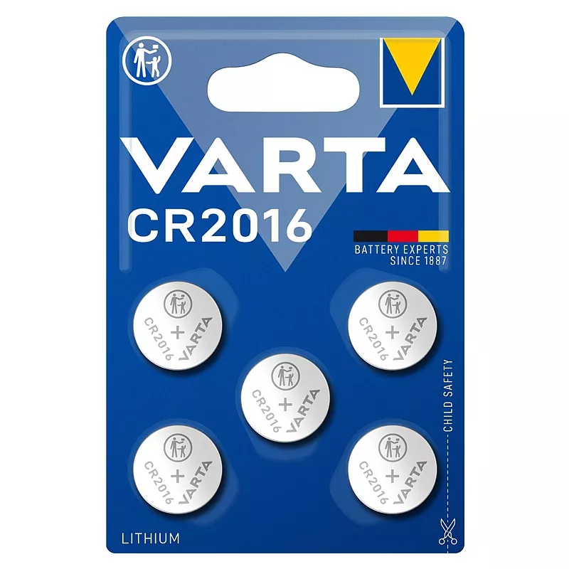 Batterie VARTA Knopfzelle, CR2016, 5 St�ck