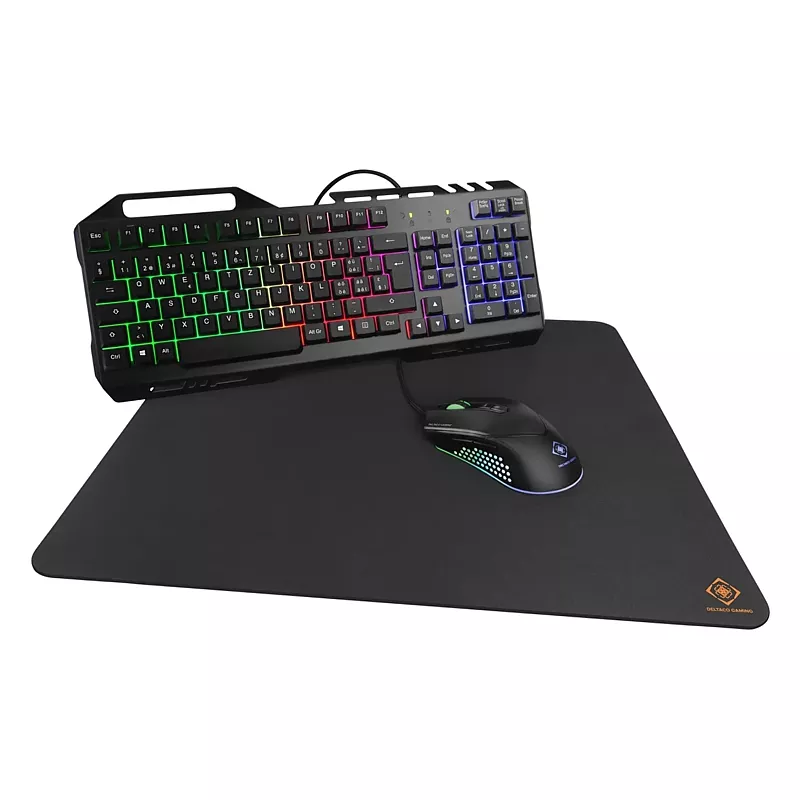 Gaming Gear Kit RGB DELTACO 3-in-1, schwarz