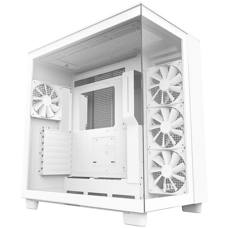 PC Geh�use, NZXT H9 Flow, weiss matt