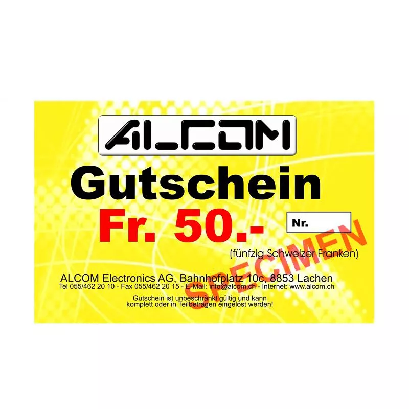 ALCOM Gutschein Fr. 50.-