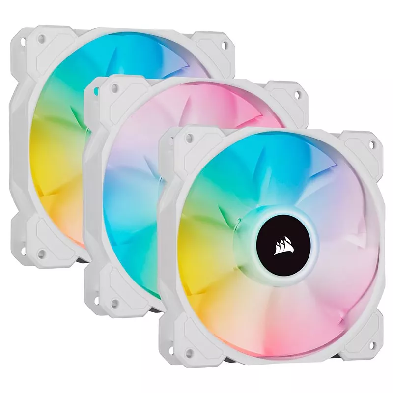 PC-L�fter, Corsair iCUE SP120 RGB Elite weiss, 3er Pack inkl. Light. Node