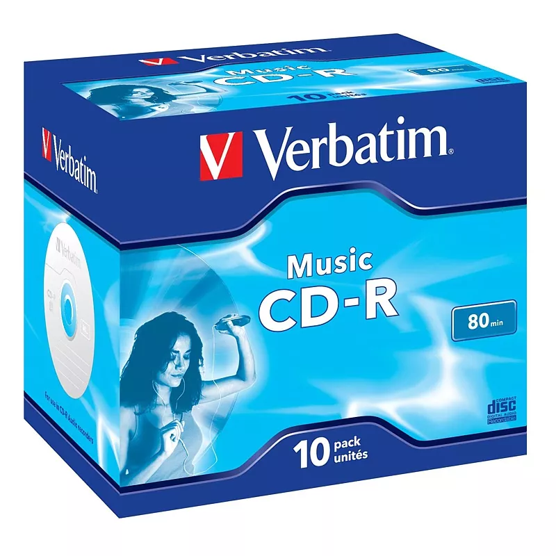 CD-R Verbatim, 0.7GB, 52x Speed, 80Min, Jewel Case (10 St�ck)
