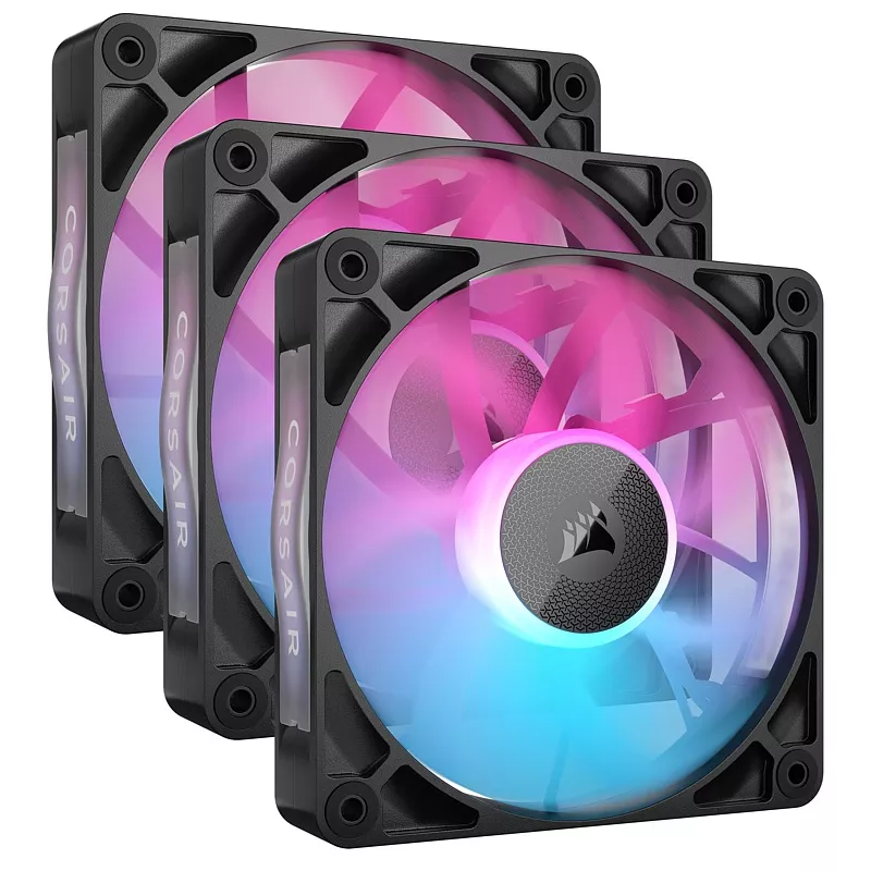 PC-L�fter, Corsair iCUE LINK RX120 RGB schwarz, 3er Pack + LINK-Hub