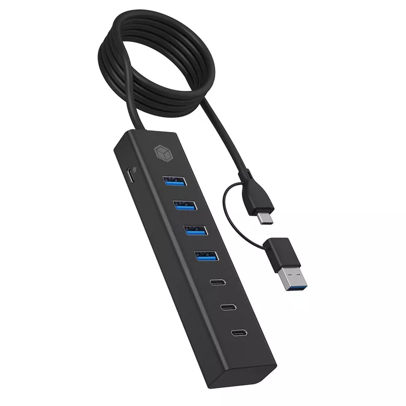 USB-Hub 3.2. 7 Port, IB-HUB1737-C3, USB-A/USB-C