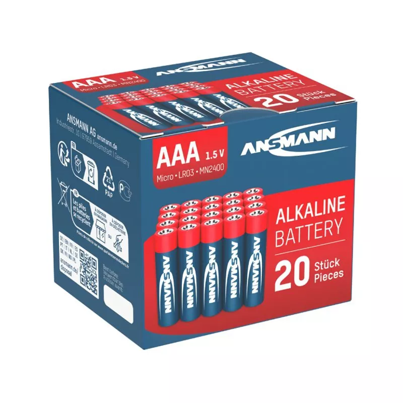 Batterie ANSMANN Alkaline RED, AAA (LR03), 20 Stk.
