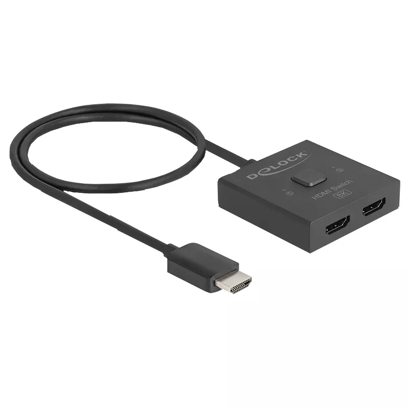 HDMI Switch, 2 Port, Delock, 8K/60Hz, 4K/144Hz