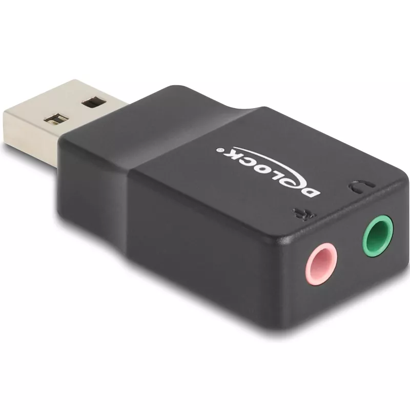 Soundkarte Delock, USB-A Stecker, 2x 3.5mm Buchse
